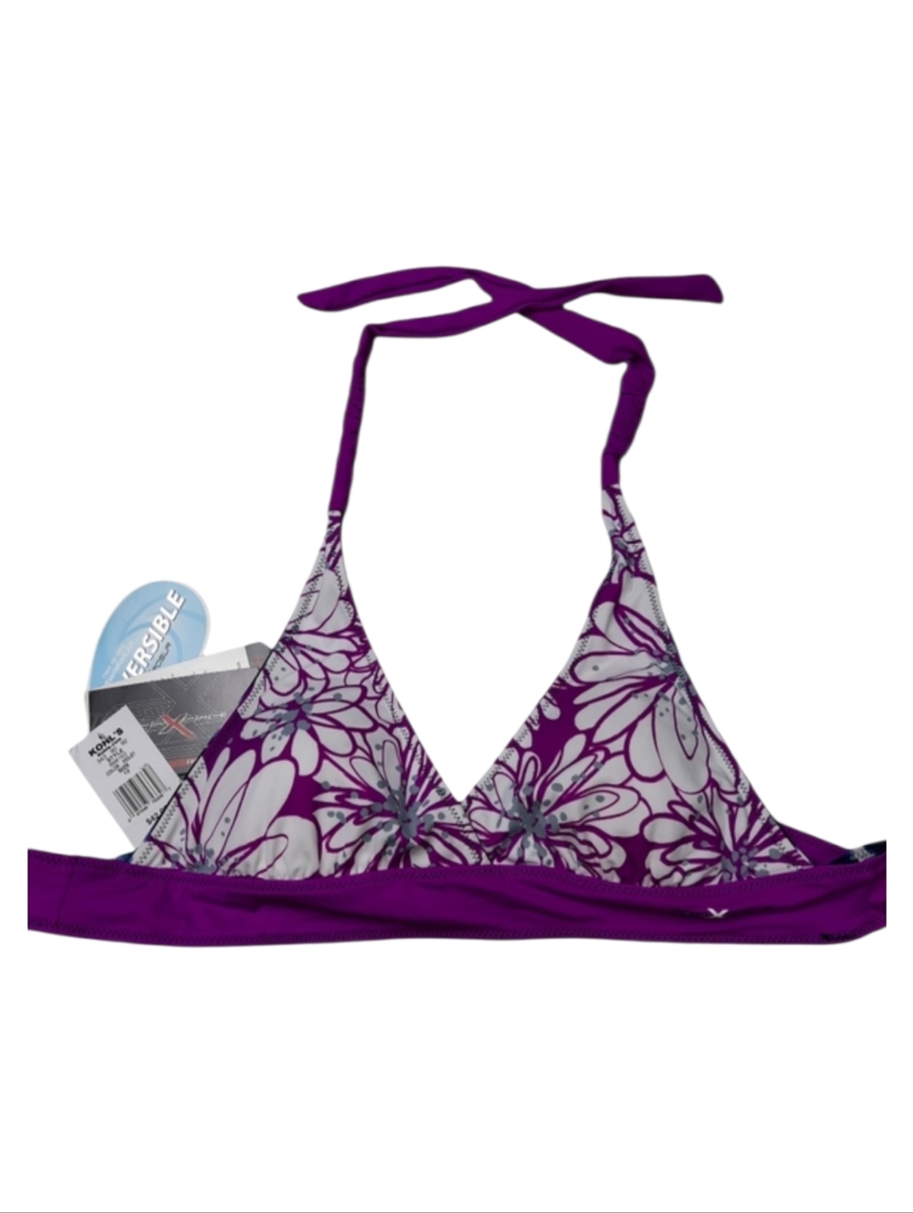 ZeroXposur Bikini Top Reversible Halter NWT SZ 12